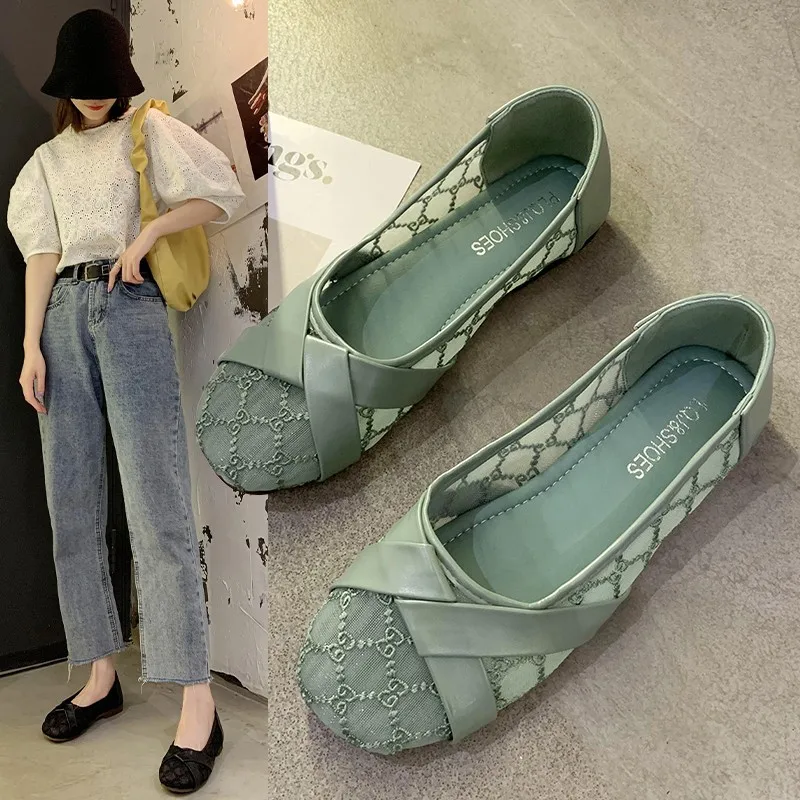 Net Yarn Breathable One-step Soft Sole Fairy Wind Peas Shoes Female 2021 Spring New All-match Casual Shoes
Net Yarn Breathable One-step Soft Sole Fairy Wind Peas Shoes Female 2021 Spring New All-match Casual Shoes