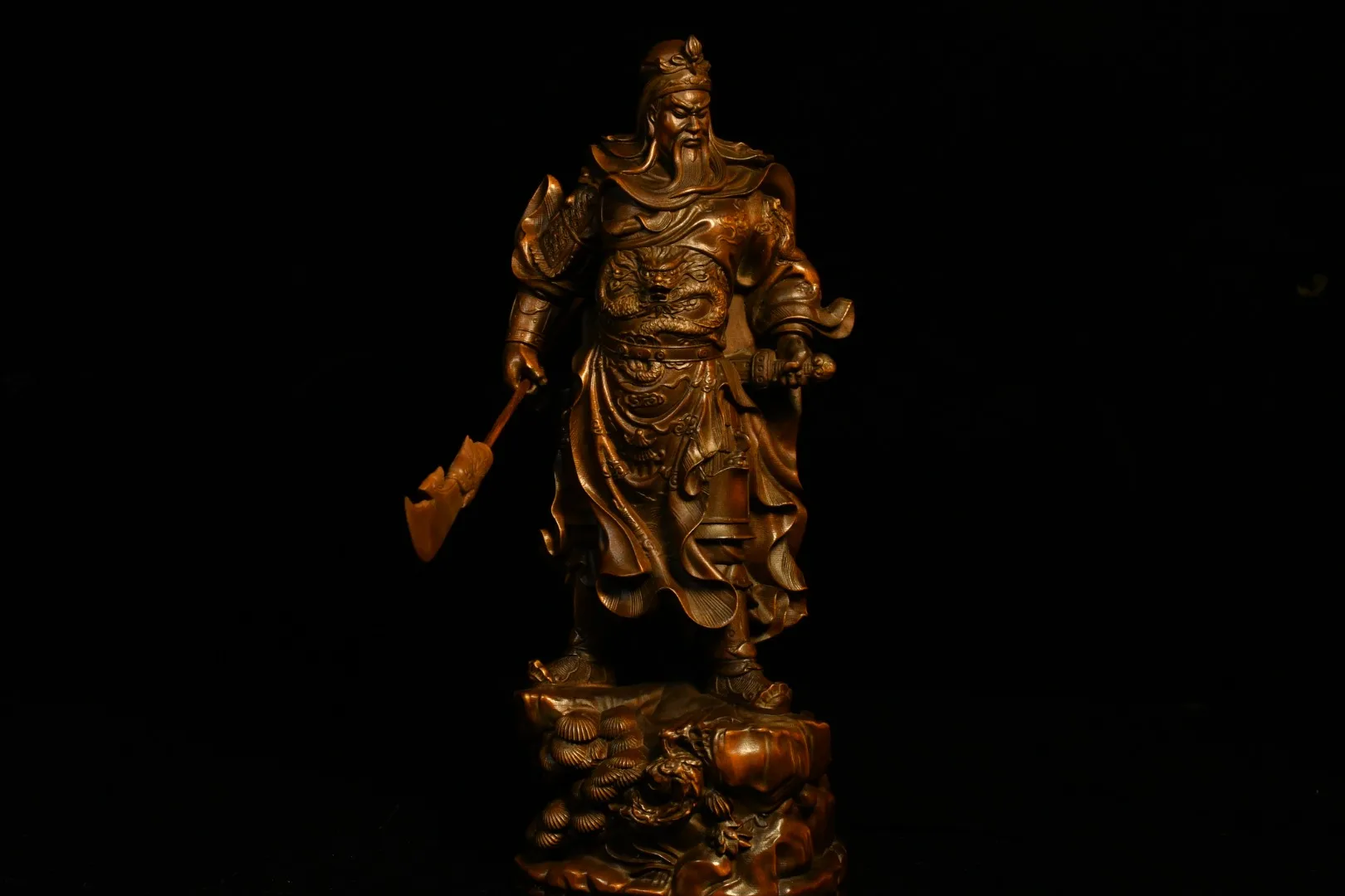 10"Chinese Folk Collection Seikos Boxwood Guan Gong Statue God of Wealth Guan Erye Raise the knife Standing Buddha Ornaments
10"Chinese Folk Collection Seikos Boxwood Guan Gong Statue God of Wealth Guan Erye Raise the knife Standing Buddha Ornaments