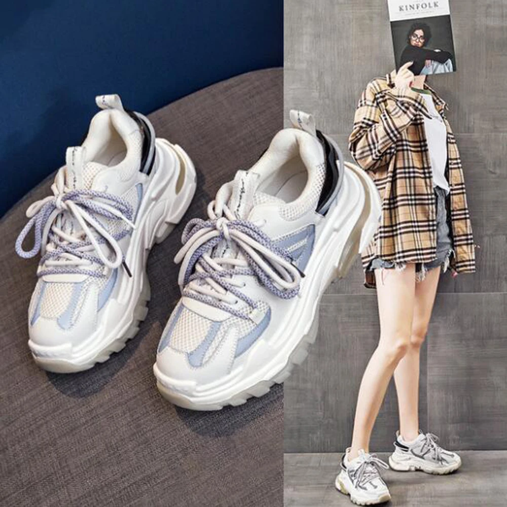 New Women's Chunky Sneakers Women Platform Shoes Lace Up Casual Vulcanize Shoes Women Genuine Leather Dad Shoes Female ay93
New Women's Chunky Sneakers Women Platform Shoes Lace Up Casual Vulcanize Shoes Women Genuine Leather Dad Shoes Female ay93