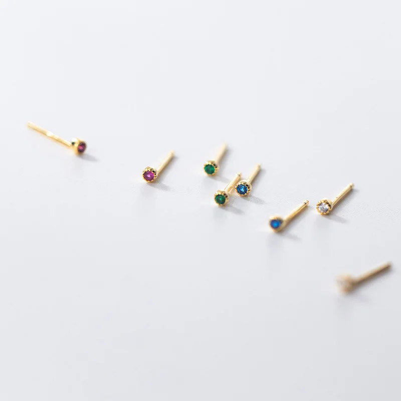 925 Sterling Silver Colorful Zirconia Mini Small Stud Earrings For Women Ear Piercing Jewelry Accessories Girls Teen Lady Gift
925 Sterling Silver Colorful Zirconia Mini Small Stud Earrings For Women Ear Piercing Jewelry Accessories Girls Teen Lady Gift