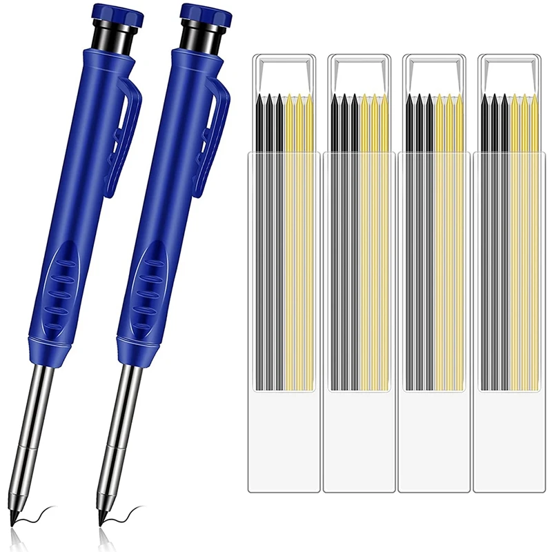 Solid Carpenter Pencil 2 Construction Pencil Long Nosed Deep Hole Pencil with Built-in Sharpener Refills for Woodworking
Solid Carpenter Pencil 2 Construction Pencil Long Nosed Deep Hole Pencil with Built-in Sharpener Refills for Woodworking