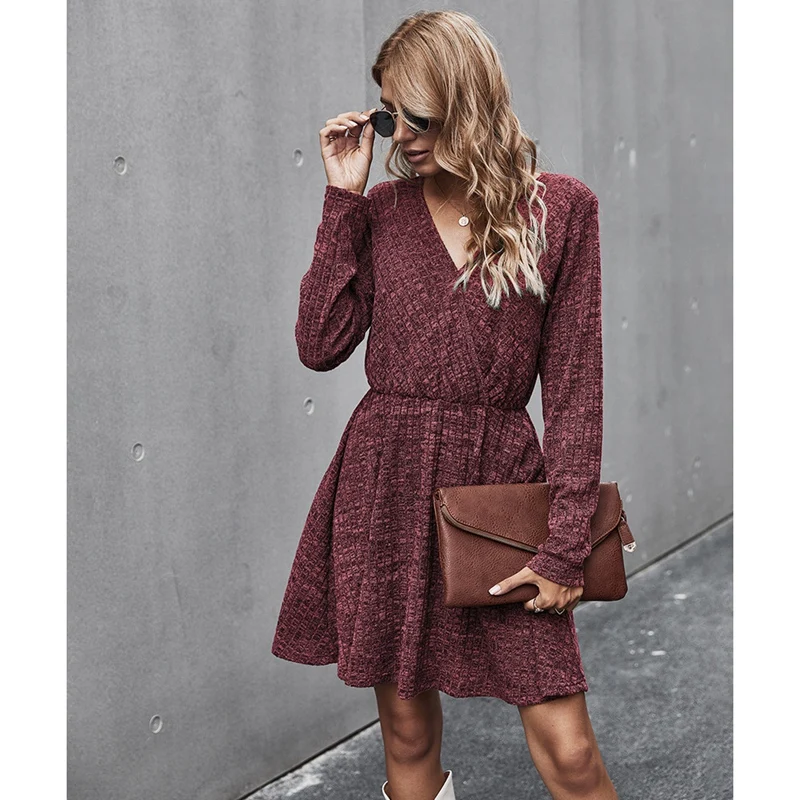 Women Dress Autumn Winter Casual Ruched Long Sleeve Knitted Clothes Solid Slim Fitted Ladies Fall Dresses
Women Dress Autumn Winter Casual Ruched Long Sleeve Knitted Clothes Solid Slim Fitted Ladies Fall Dresses