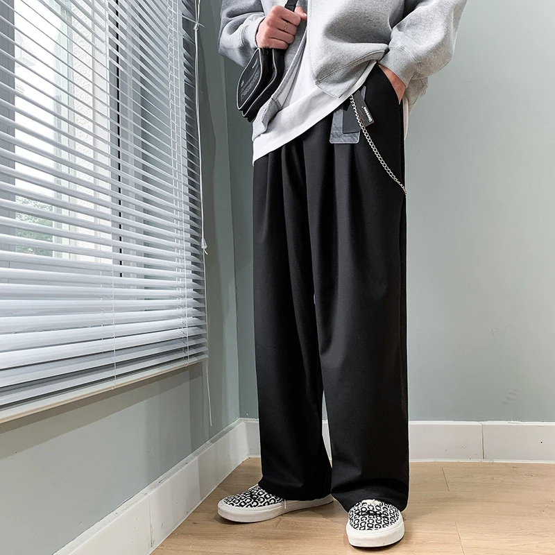 2019 Men's Wide Leg Pants Blue/black/brown Casual Pants Loose Fashion Suit Pants High-grade Fabrics Western-style Trousers M-2XL
2019 Men's Wide Leg Pants Blue/black/brown Casual Pants Loose Fashion Suit Pants High-grade Fabrics Western-style Trousers M-2XL