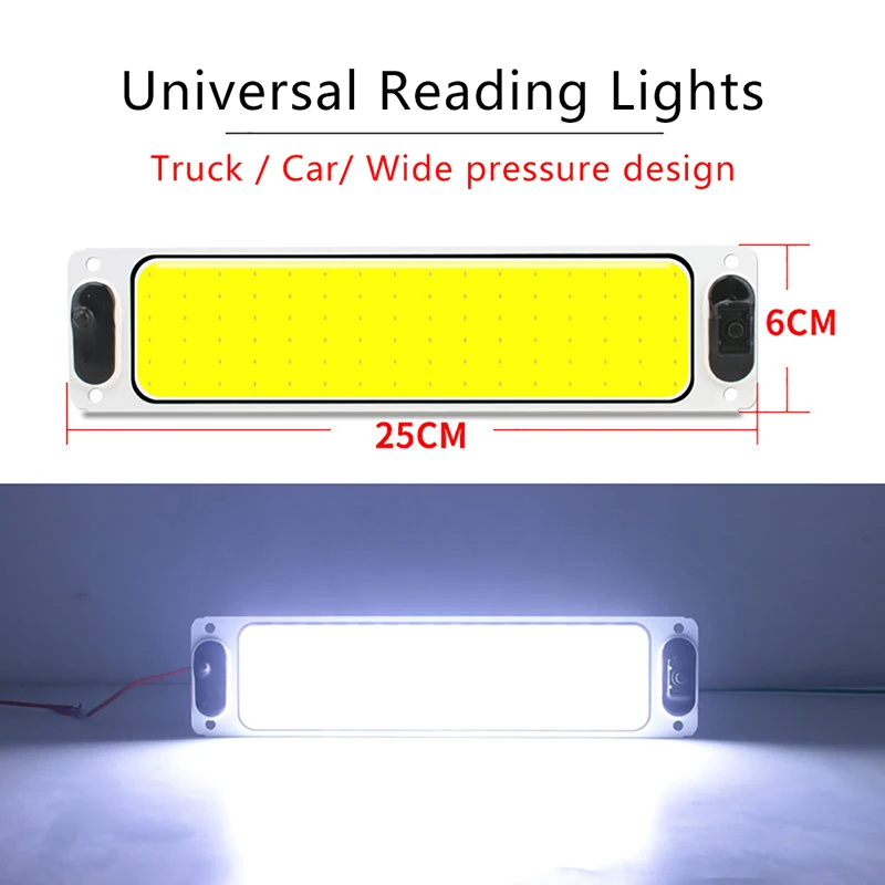 

Светодиодная лента COB 12 в 24 В, Диодная лампа для грузовика, автомобильные лампы, лампы для чтения, освещение дома, независимый переключатель