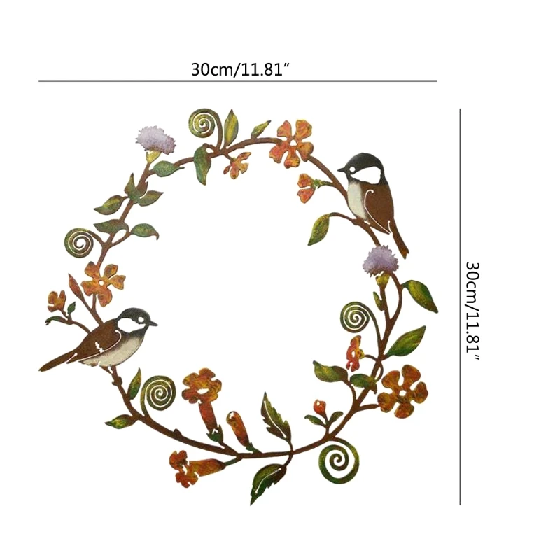 Metal Chickadees Flowers Wreath Wall Art Mini Bird Front Door Hanging Garland A9LB
Metal Chickadees Flowers Wreath Wall Art Mini Bird Front Door Hanging Garland A9LB