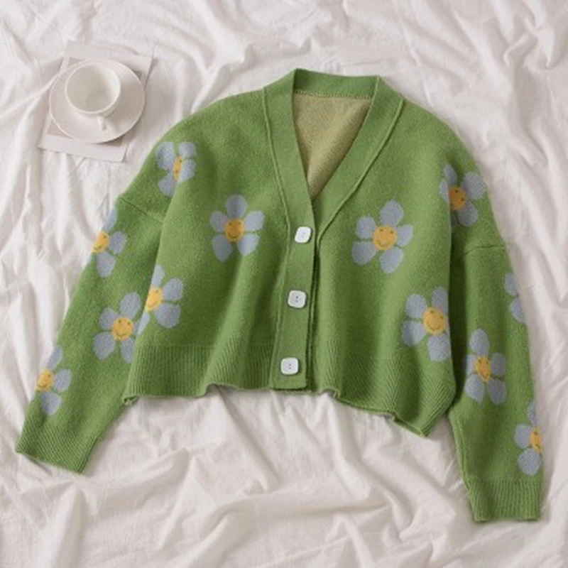 Women Pull Long V Neck Oversized Cute Symbol Vintage 2021 Winter Women's Jackets Flower Print Knit Female Sweater Cardigan
Women Pull Long V Neck Oversized Cute Symbol Vintage 2021 Winter Women's Jackets Flower Print Knit Female Sweater Cardigan