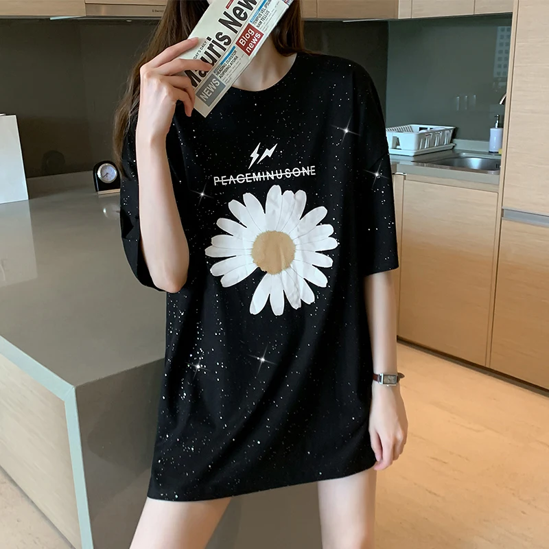Print Sunflower and Letter Squien Summer T Shirt Woman Short Sleeve Loose Cotton T Shirt Ladies Casual Women Tops and Shirts
Print Sunflower and Letter Squien Summer T Shirt Woman Short Sleeve Loose Cotton T Shirt Ladies Casual Women Tops and Shirts