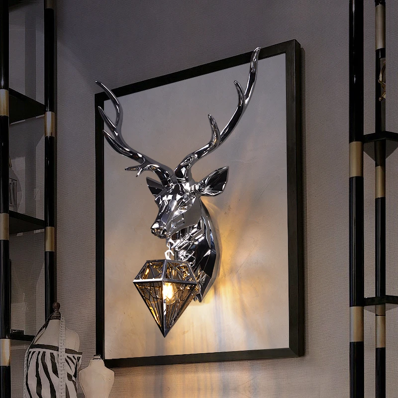 Bedroom Dining Room Bar Cafe Light Home Vintage Style Decoration Wall Light Crystal Wall Lamps Art Deco Style Deer Head Lamp
Bedroom Dining Room Bar Cafe Light Home Vintage Style Decoration Wall Light Crystal Wall Lamps Art Deco Style Deer Head Lamp