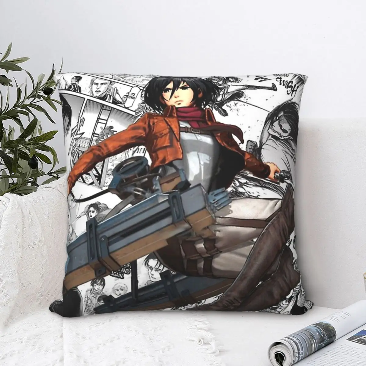 Mikasa Throw Pillow Case Attack on Titan Backpack Cushions Case DIY Printed Soft For Chair Decor
Mikasa Throw Pillow Case Attack on Titan Backpack Cushions Case DIY Printed Soft For Chair Decor
