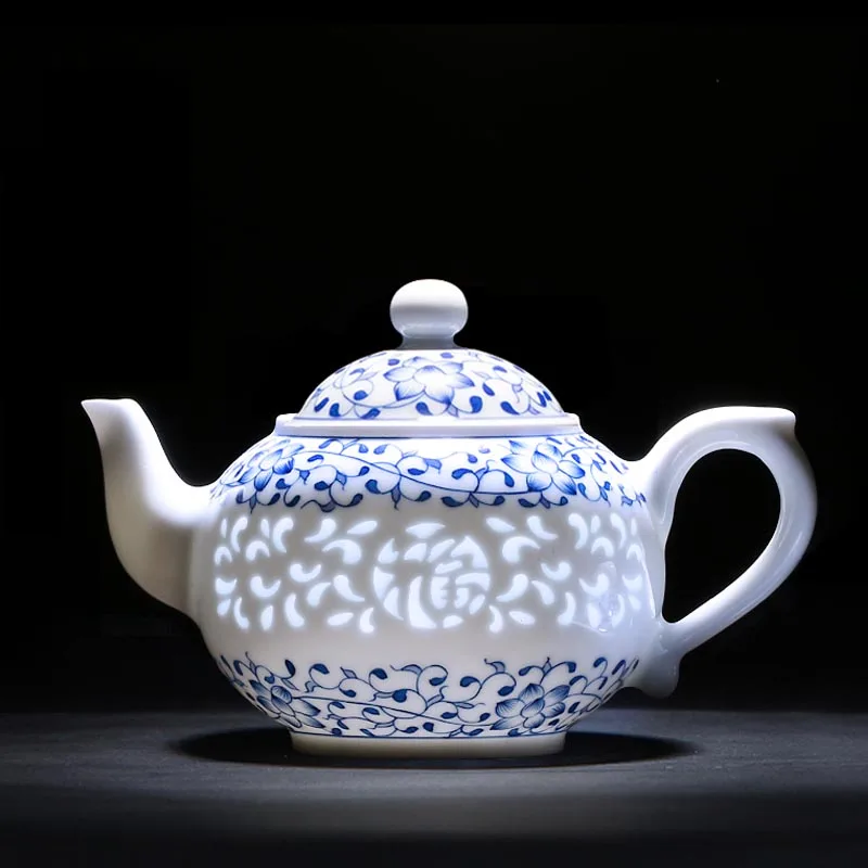 

260 мл Цзиндэчжэнь ручная роспись сине-белый фарфоровый чайник керамический чайный набор кунг-фу чайный сервиз заварник китайский чайник ру...