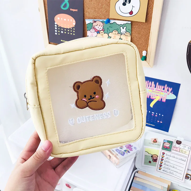 Transparent Mesh Cosmetic Bag Waterproof Large Capacity Wash Bag Cute Bear Travel Portable Makeup Storage Bag Girls Pencil Case
Transparent Mesh Cosmetic Bag Waterproof Large Capacity Wash Bag Cute Bear Travel Portable Makeup Storage Bag Girls Pencil Case