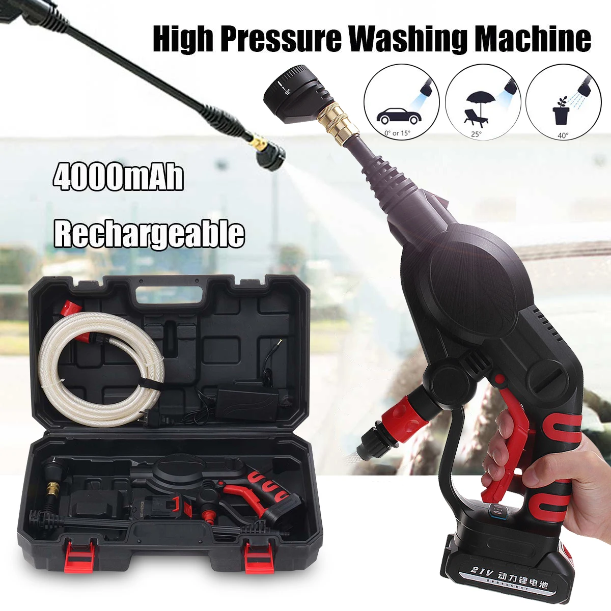 20V 320PSI Car Washer Portable Wireless Multifunctional Cordless Pressure Cleaner Washer Water Hose Nozzle Pump With Battery 
20V 320PSI Car Washer Portable Wireless Multifunctional Cordless Pressure Cleaner Washer Water Hose Nozzle Pump With Battery