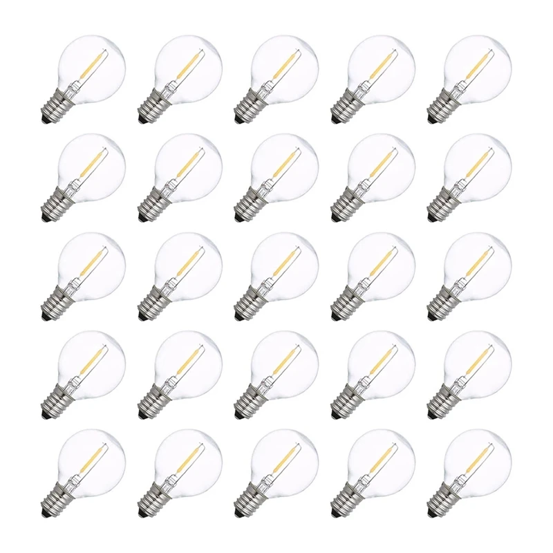 

Сменные светодиодсветодиодный лампы G40 E14, 25 шт., 0,6 Вт, 2700 к светодиодный светильник лампа накаливания, лампочки для украшения дома, праздник...