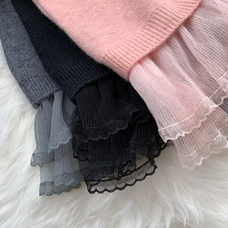 Winter Women Warm Knitted Sweater Dress Voile Ruffles Hem Long Sleeves Dress Ladies Thick Knee-length Straight Middle Dress
Winter Women Warm Knitted Sweater Dress Voile Ruffles Hem Long Sleeves Dress Ladies Thick Knee-length Straight Middle Dress