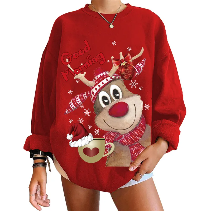 Long Sleeve O-Neck Casual Women Hoodies New Year Party Pullover Cartoon Christmas Elk Printed Sweatshirt Fashion Lady Streetwear
Long Sleeve O-Neck Casual Women Hoodies New Year Party Pullover Cartoon Christmas Elk Printed Sweatshirt Fashion Lady Streetwear