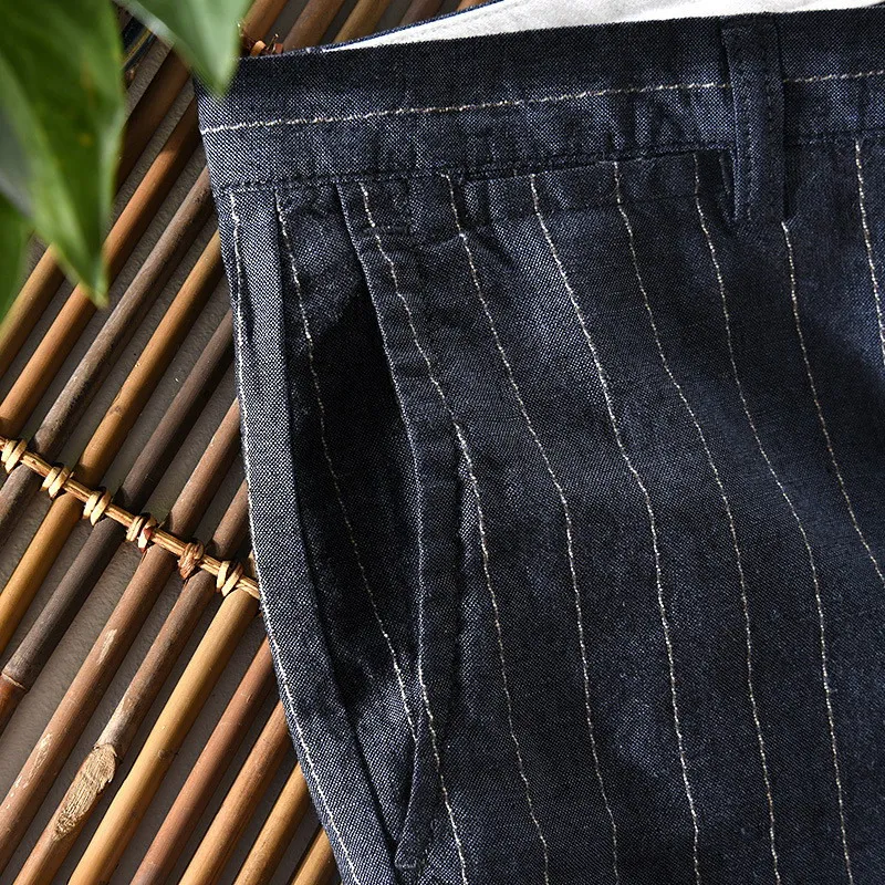 summer men's 100% Linen shorts stripe beach pants loose youth casual 5-point pants Short Trousers Men Bermuda 30-40 7503
summer men's 100% Linen shorts stripe beach pants loose youth casual 5-point pants Short Trousers Men Bermuda 30-40 7503