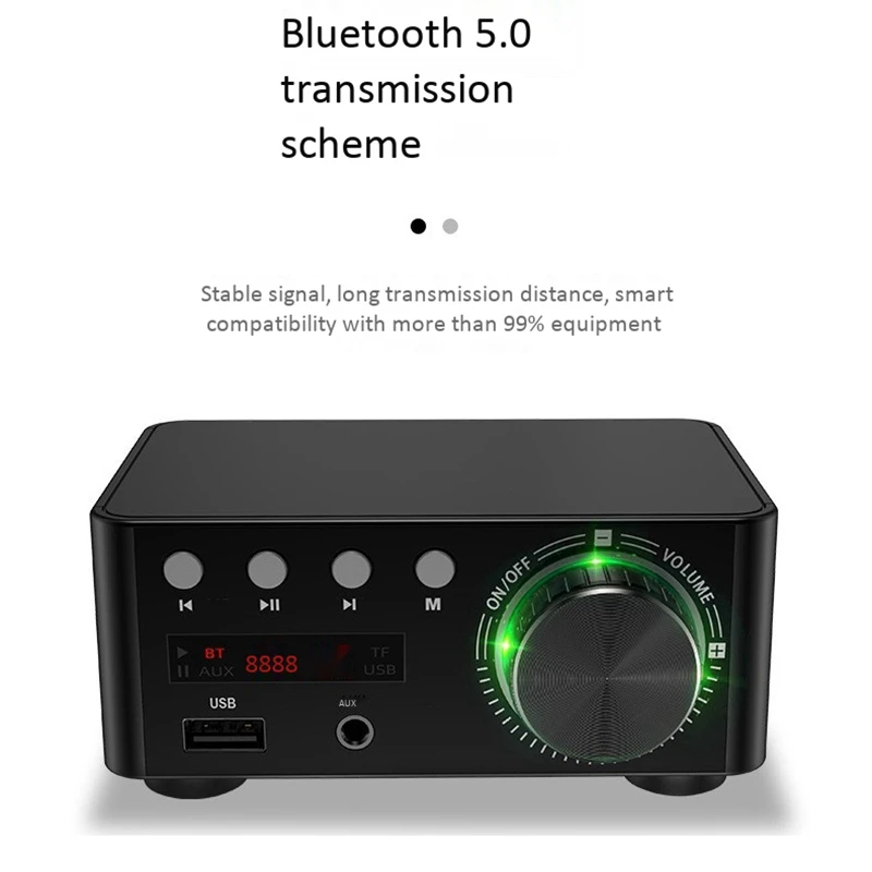 50WX2 Bluetooth 5.0 Power Amplifier Board TPA3116 Receiver Stereo Home Car Audio Amp USB U-disK TF Music Card Player
50WX2 Bluetooth 5.0 Power Amplifier Board TPA3116 Receiver Stereo Home Car Audio Amp USB U-disK TF Music Card Player