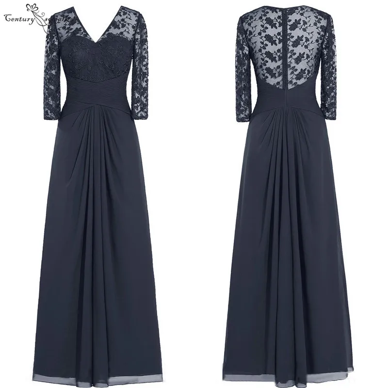 Navy Blue Plus Size Mother of The Bride Dresses Long Sleeves Floor Length Lace Appliques Chiffon Mother Formal Party Gowns Cheap
Navy Blue Plus Size Mother of The Bride Dresses Long Sleeves Floor Length Lace Appliques Chiffon Mother Formal Party Gowns Cheap