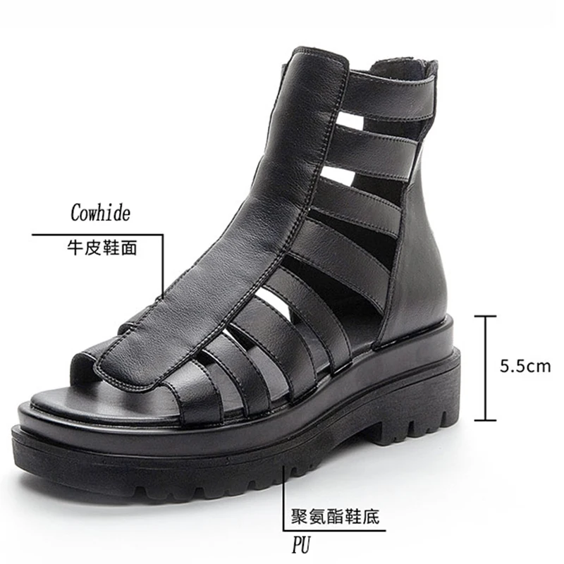Summer Platform Women Sandals With Straps Genuine Leather Pee Toes High Top Thick Heels Roman Ladies Sandals Fashion Beach Shoes
Summer Platform Women Sandals With Straps Genuine Leather Pee Toes High Top Thick Heels Roman Ladies Sandals Fashion Beach Shoes