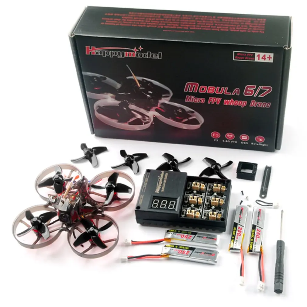 

Happymodel Mobula 7 75mm Crazybee F3 Pro OSD 2S Bwhoop FPV Racing Drone Quadcopter Upgrade BB2 ESC 700TVL BNF Compatible Frsky