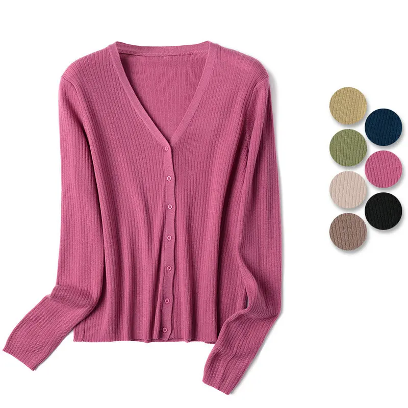 Knitted Cardigan Women Wool Long Sleeve Thin Sweaters Top Solid Color V Neck Casual Loose Coat Female Outwear
Knitted Cardigan Women Wool Long Sleeve Thin Sweaters Top Solid Color V Neck Casual Loose Coat Female Outwear