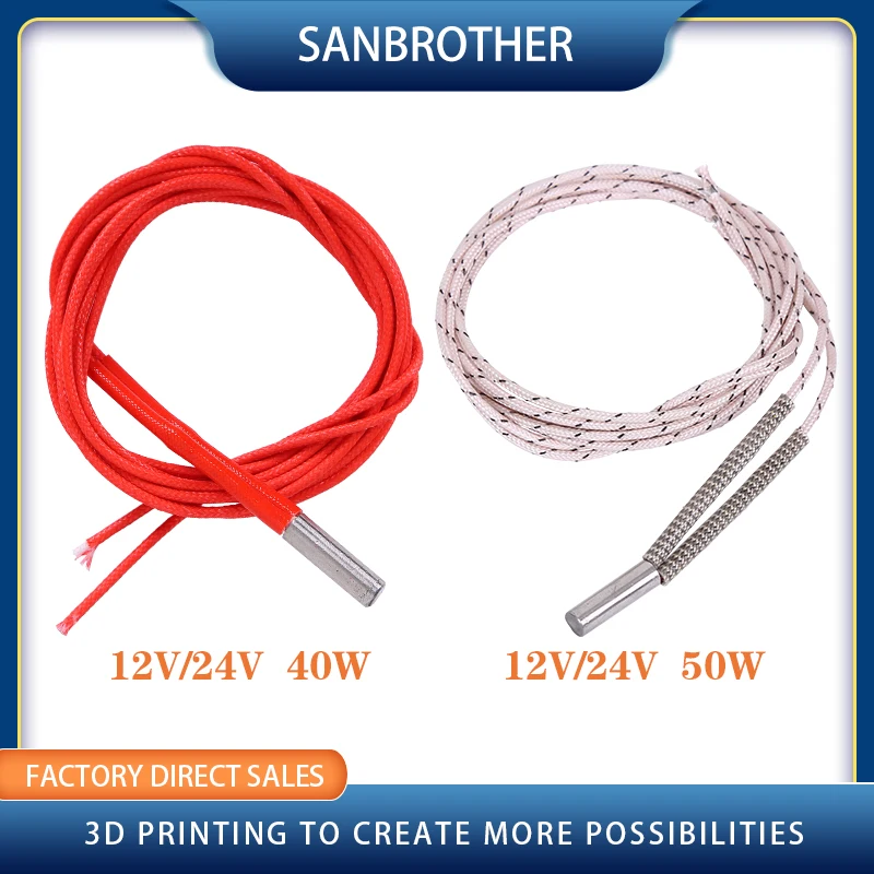 1M/2M Heating tube 6*20mm 12V 24V 40W 50W Ceramic Cartridge Heater Reprap&Mendel For HotEnd J-Head 3D Printer Parts
1M/2M Heating tube 6*20mm 12V 24V 40W 50W Ceramic Cartridge Heater Reprap&Mendel For HotEnd J-Head 3D Printer Parts