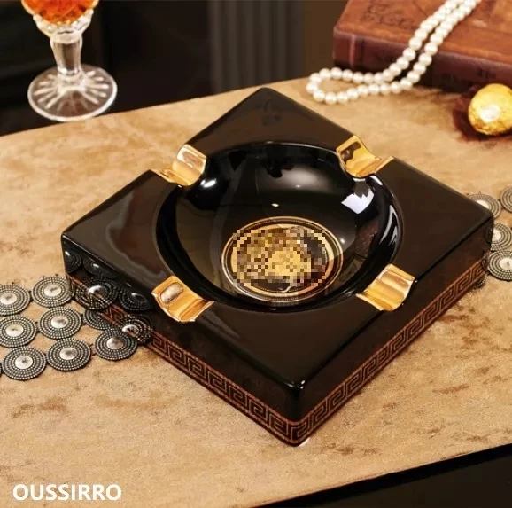 Luxury Large Size Classical Ashtrays Gadgets Vintage Style Square Quality Chinese Ceramic Golden Rim Cigar Ashtray
Luxury Large Size Classical Ashtrays Gadgets Vintage Style Square Quality Chinese Ceramic Golden Rim Cigar Ashtray