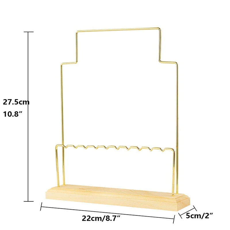 2 Tier Metal Jewelry Display Stand with Wooden Base for Necklace, Earring, Bracelet, Watch Organizer
2 Tier Metal Jewelry Display Stand with Wooden Base for Necklace, Earring, Bracelet, Watch Organizer