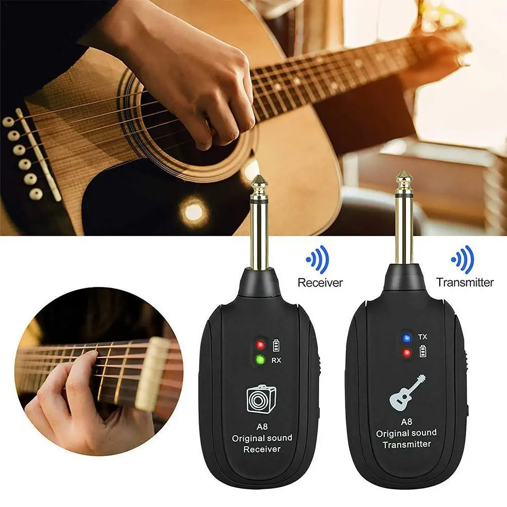 Guitar Wireless System A8 Transmitter Receiver Built-in Rechargeable Wireless Guitar Transmitter Guitar Accessories
Guitar Wireless System A8 Transmitter Receiver Built-in Rechargeable Wireless Guitar Transmitter Guitar Accessories