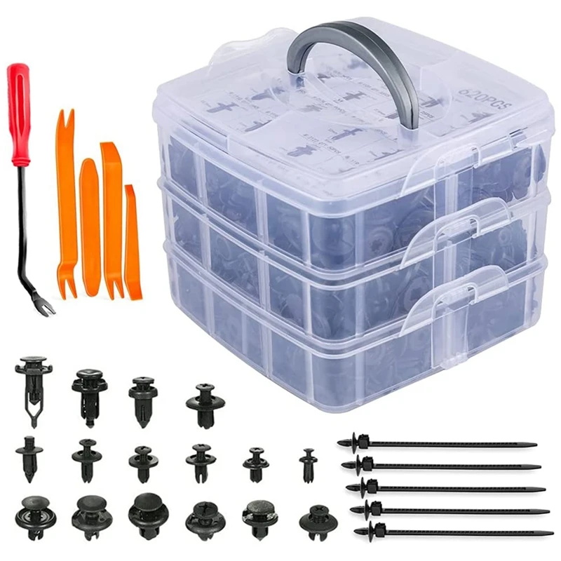 620 Pcs Car Retainer Clips, Fasteners Fender Rivets Kits 16 Most Popular Sizes Auto Push Pin for Ford Toyota Honda Acura
620 Pcs Car Retainer Clips, Fasteners Fender Rivets Kits 16 Most Popular Sizes Auto Push Pin for Ford Toyota Honda Acura