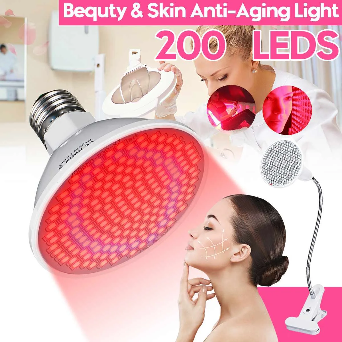 200LEDs LED Light Photon Therapy Face Mask Beauty Instrument Facial SPA Acne Wrinkle Removal Skin Rejuvenation Moisturizing Tool
200LEDs LED Light Photon Therapy Face Mask Beauty Instrument Facial SPA Acne Wrinkle Removal Skin Rejuvenation Moisturizing Tool