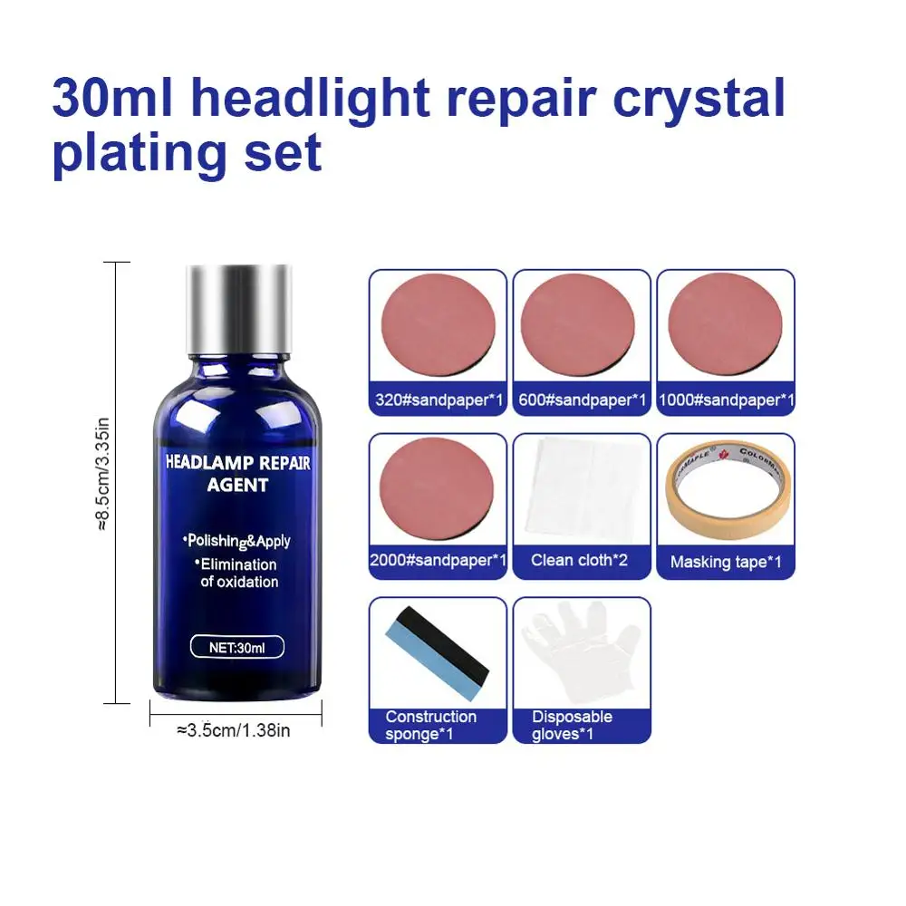 30ML Car Headlight Repair Coating Solution Repair Kit Oxidation Rearview Coating Headlight Polishing Anti-scratch Liquid
30ML Car Headlight Repair Coating Solution Repair Kit Oxidation Rearview Coating Headlight Polishing Anti-scratch Liquid