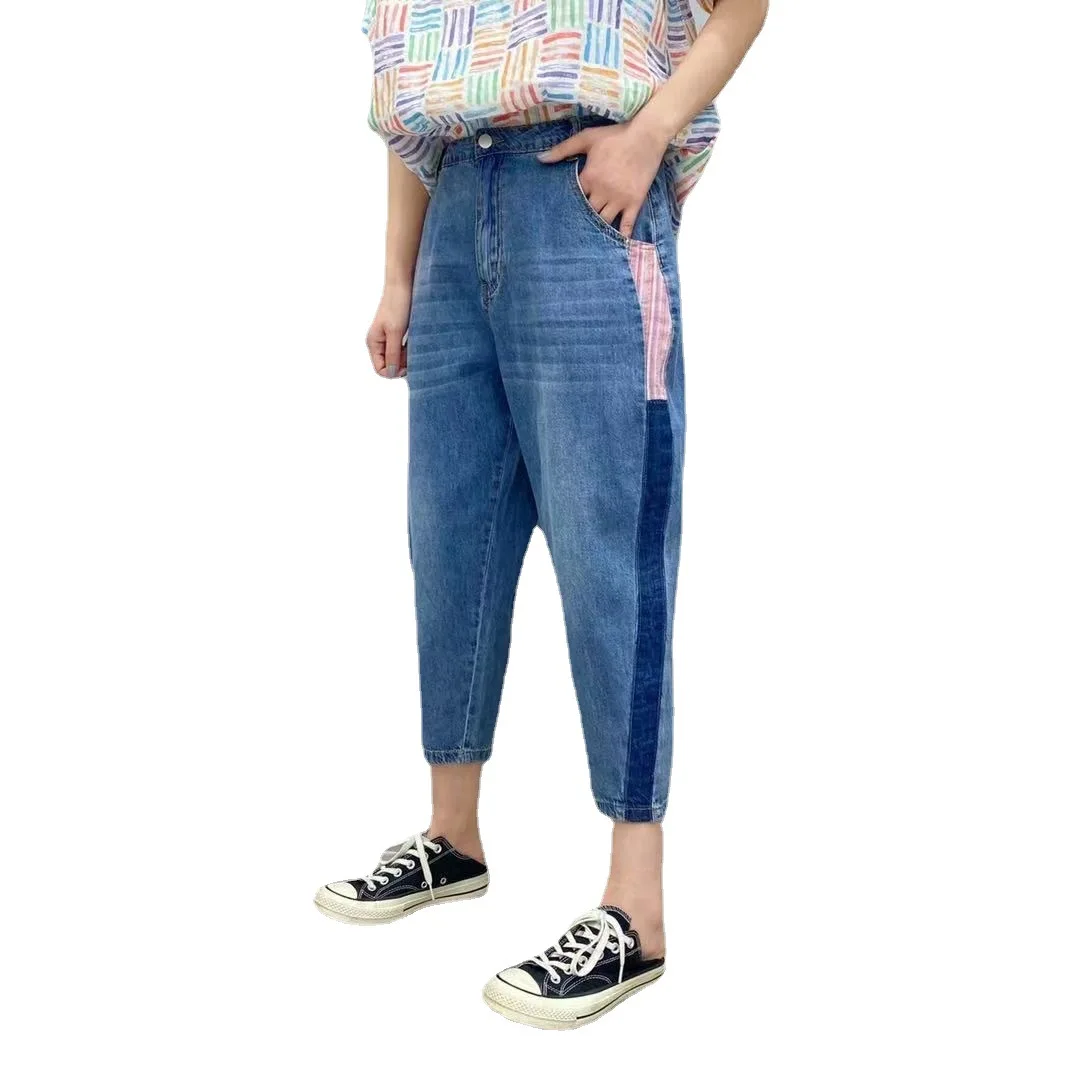 Women Spring Fall Chic Fashion Retro Patchwork Ankle Length Jeans Office Lady Loose Casual Elastic Waist Punk Harem Tencel Pants
Women Spring Fall Chic Fashion Retro Patchwork Ankle Length Jeans Office Lady Loose Casual Elastic Waist Punk Harem Tencel Pants
