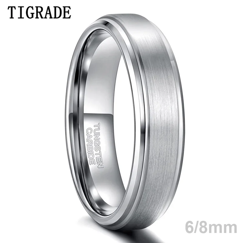 Tigrade Tungsten Carbide Ring for Man Wedding engagement Band 6/8mm Silver Color Brand Classic Design Engraving Rings size 15
Tigrade Tungsten Carbide Ring for Man Wedding engagement Band 6/8mm Silver Color Brand Classic Design Engraving Rings size 15
