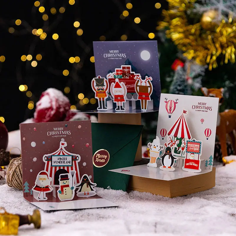 Postcards 3D Christmas Cards 2022 Gift Handmade Fold White Cardboard Santa Claus /Snowman Greeting Card Merry Christmas
Postcards 3D Christmas Cards 2022 Gift Handmade Fold White Cardboard Santa Claus /Snowman Greeting Card Merry Christmas