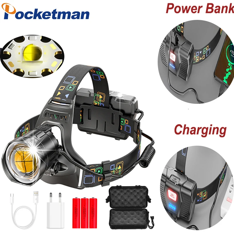 Суперъяркий налобный фонарь с большим радиусом действия, светодиодный водонепроницаемый Головной фонарь с зарядкой от USB, с функцией внешн...
Суперъяркий налобный фонарь с большим радиусом действия, светодиодный водонепроницаемый Головной фонарь с зарядкой от USB, с функцией внешн...