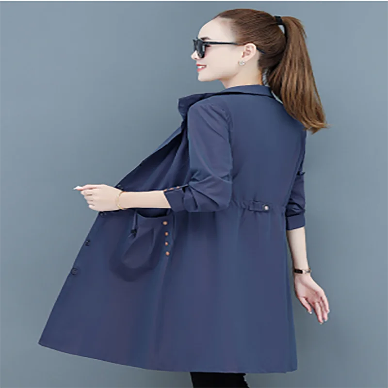 2021 new spring and autumn casual solid color single-breasted waist large size thinner suit collar windbreaker ladies mid-length
2021 new spring and autumn casual solid color single-breasted waist large size thinner suit collar windbreaker ladies mid-length