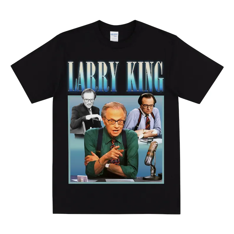 LARRY KING Tribute T Shirt, American Talk Show Host,3d Printer Short Sleeve T-shirts Men
LARRY KING Tribute T Shirt, American Talk Show Host,3d Printer Short Sleeve T-shirts Men