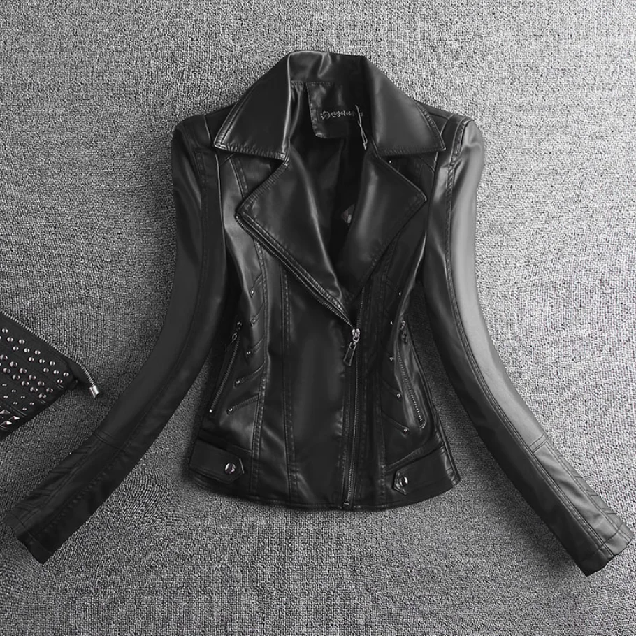 PU Leather Jacket Women Spring 2020 Fashion Black Turn-Down-Collar Moto Biker Jacket Zipper PU Leather Coats Slim
PU Leather Jacket Women Spring 2020 Fashion Black Turn-Down-Collar Moto Biker Jacket Zipper PU Leather Coats Slim