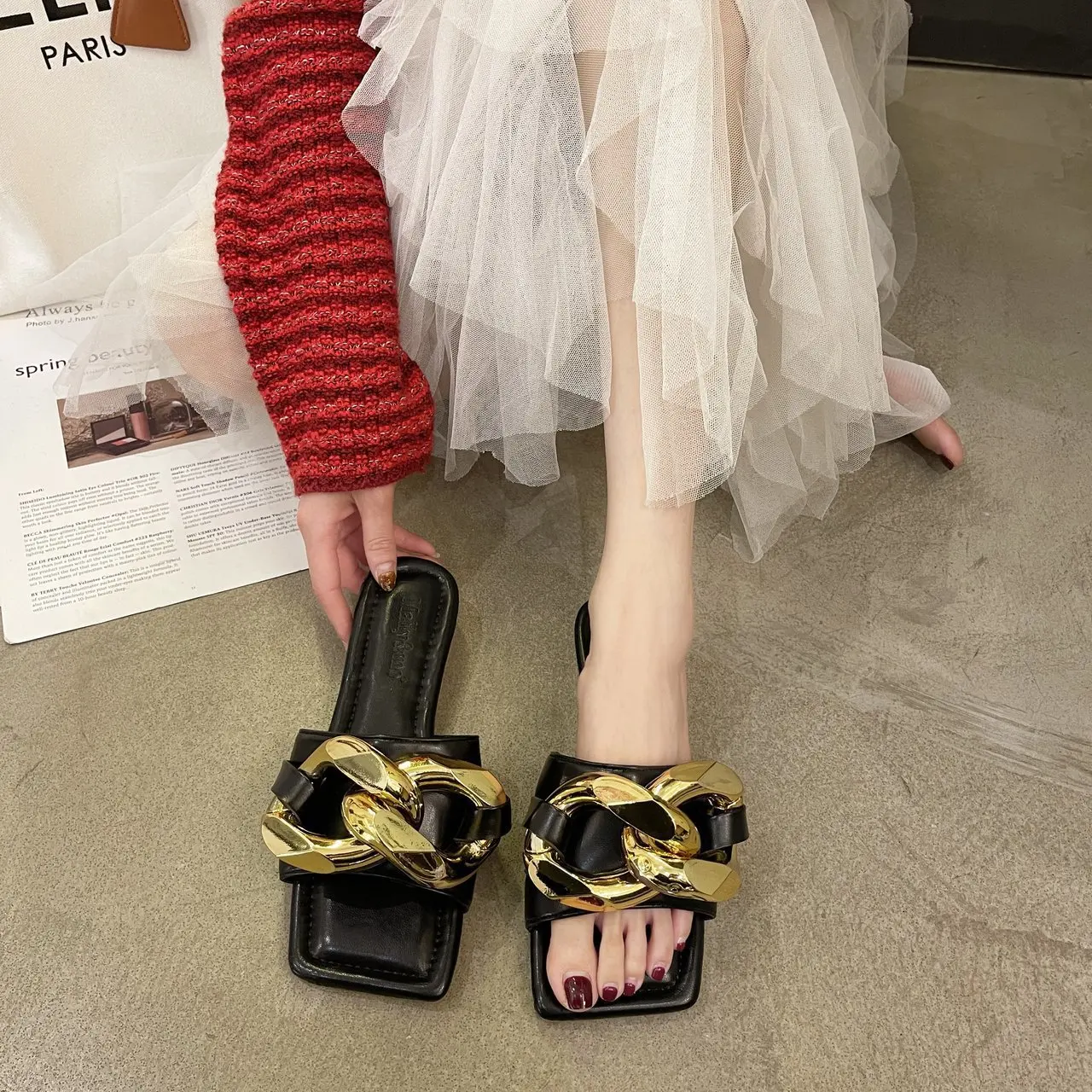 Shoes Slippers Casual Multicolored Sandals Slipers Women Low Slides Square Toe Loafers Luxury 2021 Flat Rome Retro PU Basic Fash
Shoes Slippers Casual Multicolored Sandals Slipers Women Low Slides Square Toe Loafers Luxury 2021 Flat Rome Retro PU Basic Fash