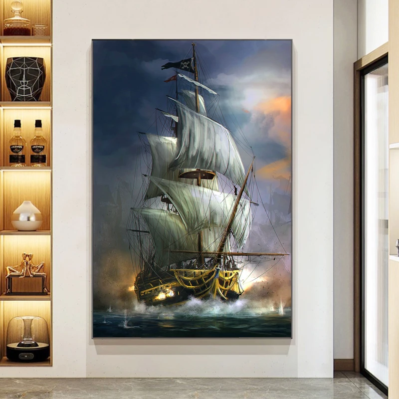 Pirate Ship Canvas Painting Wall Art Vintage Sailing Ships Poster Print Wall Picture for Living Room Home Hotel Interior Decor
Pirate Ship Canvas Painting Wall Art Vintage Sailing Ships Poster Print Wall Picture for Living Room Home Hotel Interior Decor