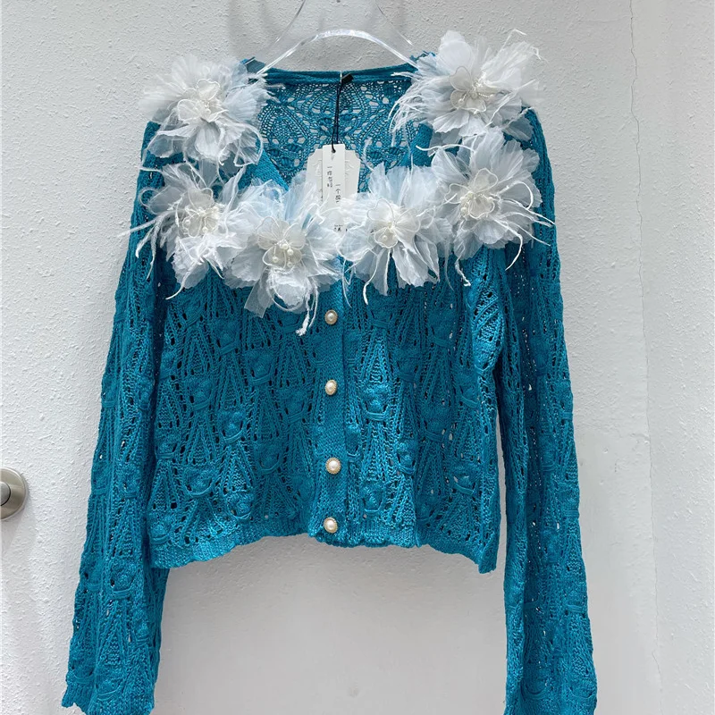 Autumn Cardigan Women New Feather Flower Knitwear Slim Fit Pearl Buckle Sweet Sweater Coat Top Cardigan Sweater
Autumn Cardigan Women New Feather Flower Knitwear Slim Fit Pearl Buckle Sweet Sweater Coat Top Cardigan Sweater