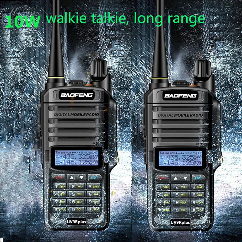 

2021 uv9r plus Waterproof walkie talkie 10w baofeng uv 9r plus with 4800mah two way radio comunicador uhf vhf cb ham radio px fm
