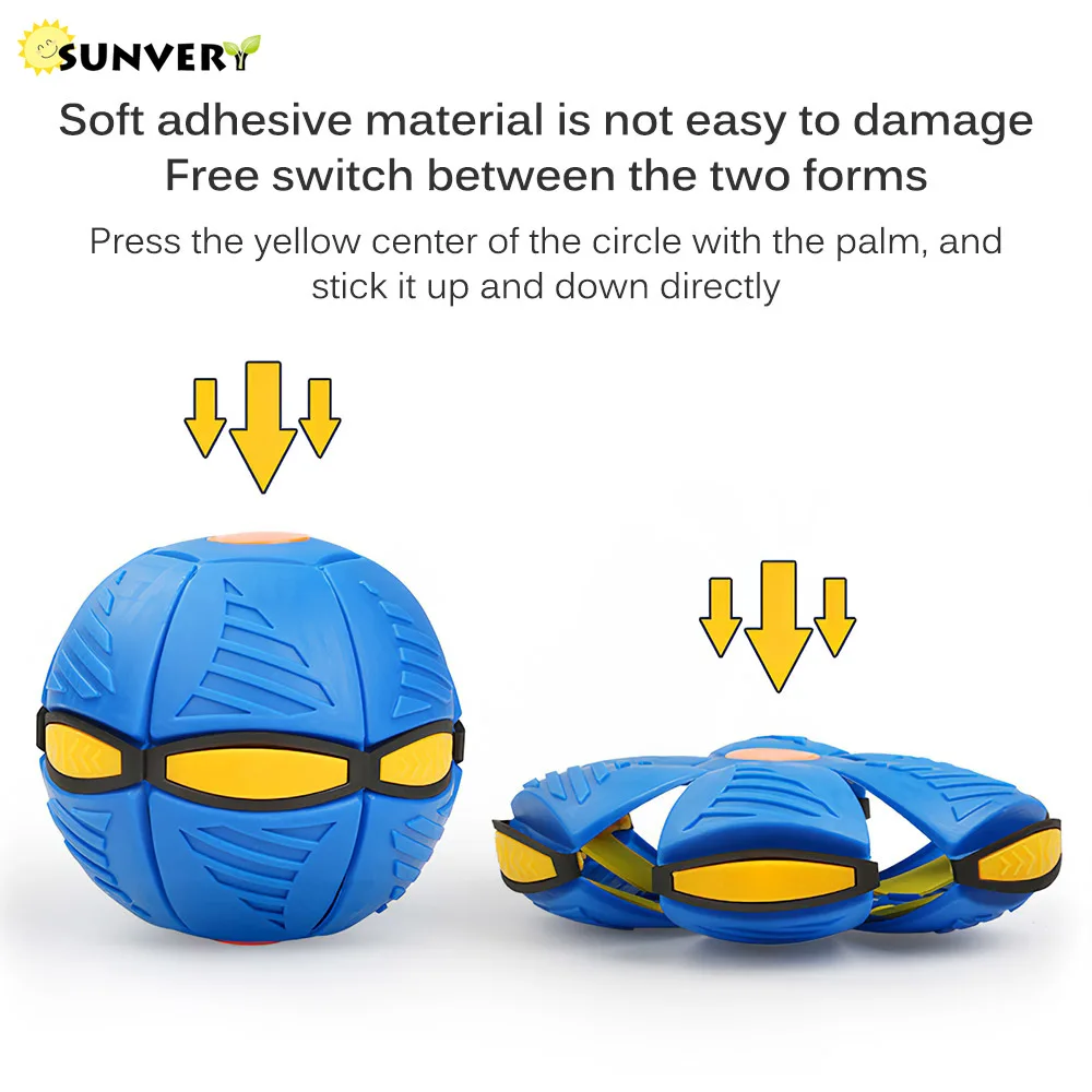 New Flat Deformation Ball Outdoor Stress Ball Toys Bouncing Flying Saucer Shape Glowing Toy Beach Rebound Rubber Ball Teen Game
New Flat Deformation Ball Outdoor Stress Ball Toys Bouncing Flying Saucer Shape Glowing Toy Beach Rebound Rubber Ball Teen Game