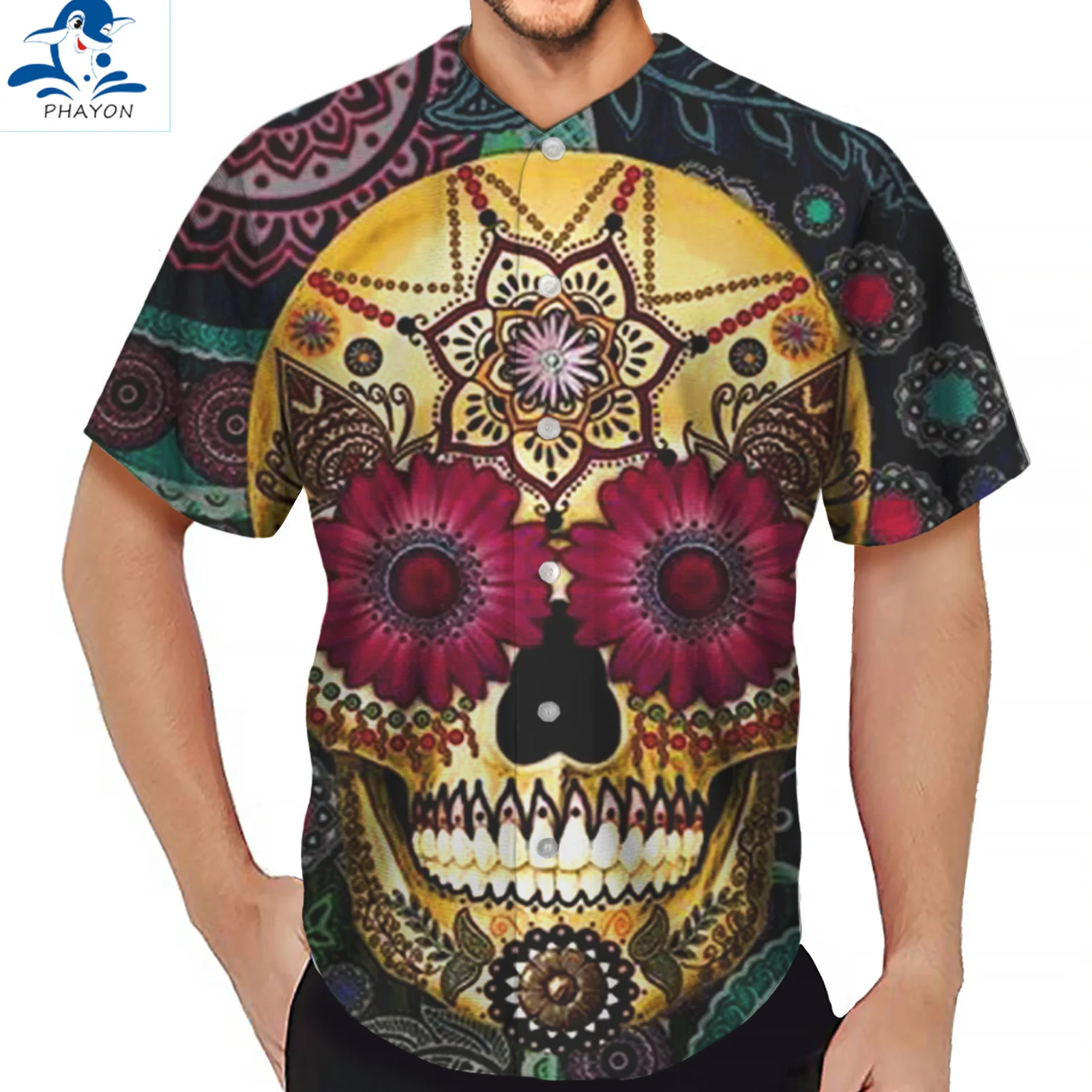 PHAYON Baseball Jersey For Adult Tribal Skeleton Skull 3D Print Button T-shirt Man Hip Hop Streetwear Gyms Casual Short Sleeve
PHAYON Baseball Jersey For Adult Tribal Skeleton Skull 3D Print Button T-shirt Man Hip Hop Streetwear Gyms Casual Short Sleeve
