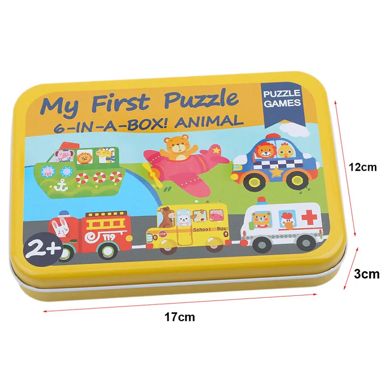 1 Iron Box Cartoon Animals Baby Wooden Puzzle Toys 6 in For Children Montessori Toy Early Educational Toys Best Gifts For Kids
1 Iron Box Cartoon Animals Baby Wooden Puzzle Toys 6 in For Children Montessori Toy Early Educational Toys Best Gifts For Kids