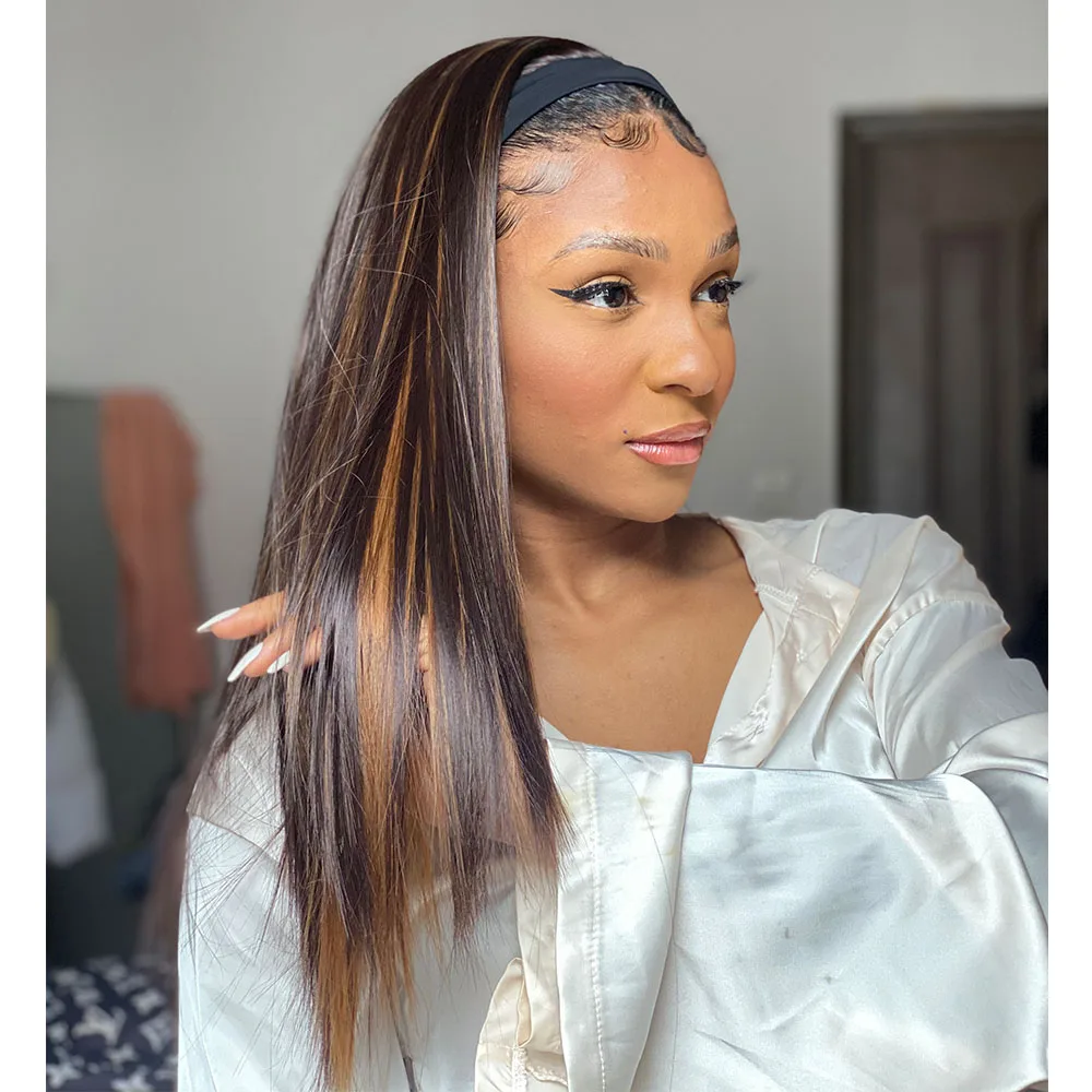 HENRY MARGU Brown Blonde Highlight Headband Wigs for Black Women Long Straight Synthetic Headwrap Wig Cosplay Heat Resistant
HENRY MARGU Brown Blonde Highlight Headband Wigs for Black Women Long Straight Synthetic Headwrap Wig Cosplay Heat Resistant