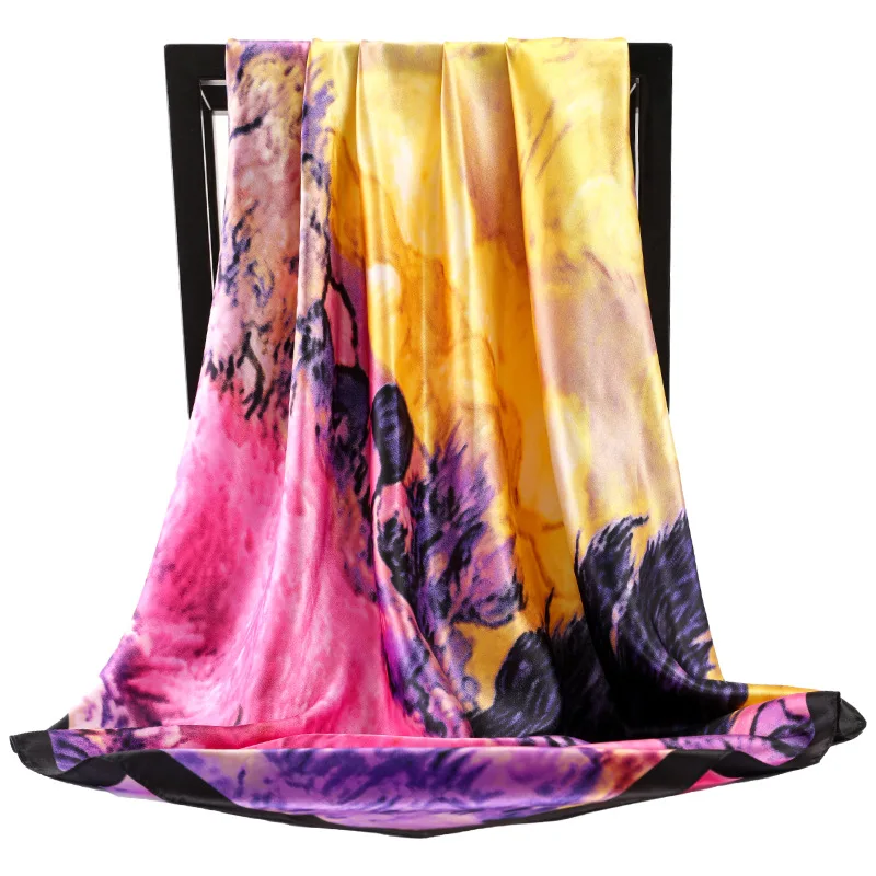 Summer Luxury Silk Scarves Korean Oil Painting Handkerchief Female Dustproof Square Kerchief Fashion 90X90CM Sunscreen Shawls
Summer Luxury Silk Scarves Korean Oil Painting Handkerchief Female Dustproof Square Kerchief Fashion 90X90CM Sunscreen Shawls
