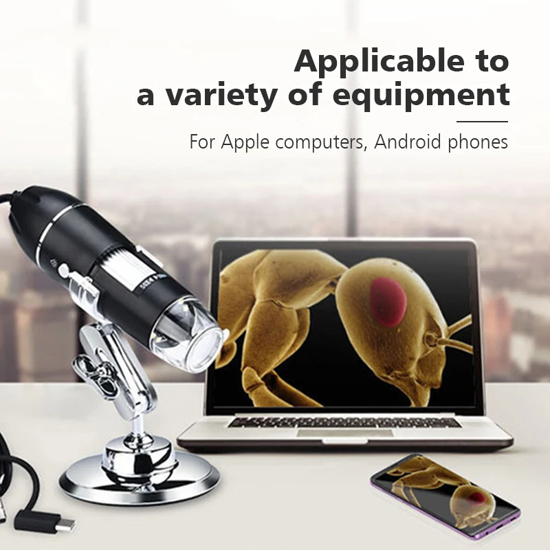 Adjustable 1600X 3 in 1 USB Digital Microscope Type-C Electronic Microscope Camera For Solding 8 LED Zoom Magnifier Endoscope
Adjustable 1600X 3 in 1 USB Digital Microscope Type-C Electronic Microscope Camera For Solding 8 LED Zoom Magnifier Endoscope