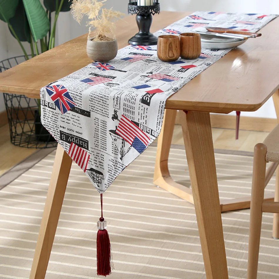 American Newspaper Creative Table Runner Home Hotel Entrance Shoe Cabinet Cover Cloth Tea Table Party Table Runner Decoration
American Newspaper Creative Table Runner Home Hotel Entrance Shoe Cabinet Cover Cloth Tea Table Party Table Runner Decoration